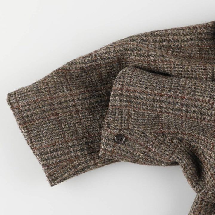 Brooks Brothers Check Pattern Wool Tailored Jacket, Men's Size Medium wool brown type Vintage Second Hand