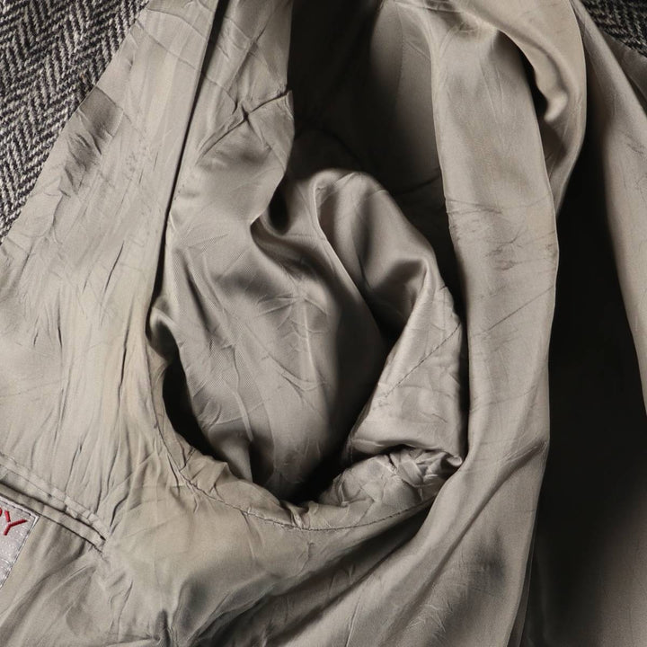 80s-90'S Derby of San Francisco Harris Tweed Herringbone Wool Tailored Jacket, Men's Size Medium wool gray type Vintage Second Hand