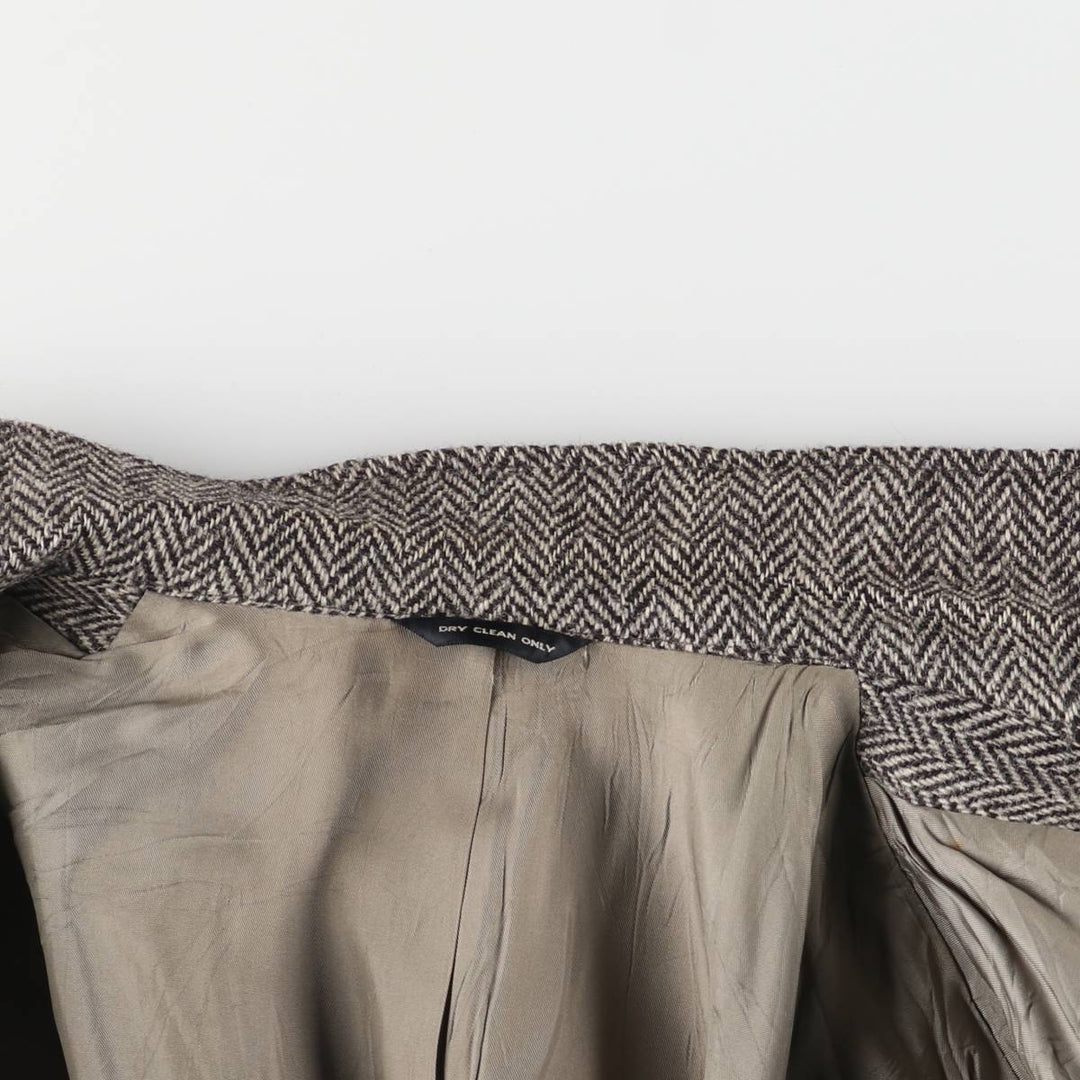 80s-90'S Derby of San Francisco Harris Tweed Herringbone Wool Tailored Jacket, Men's Size Medium wool gray type Vintage Second Hand