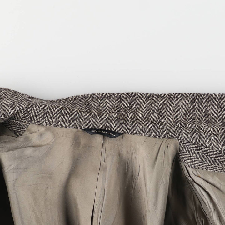 80s-90'S Derby of San Francisco Harris Tweed Herringbone Wool Tailored Jacket, Men's Size Medium wool gray type Vintage Second Hand