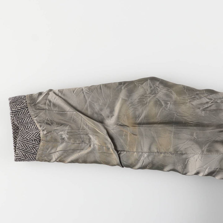 80s-90'S Derby of San Francisco Harris Tweed Herringbone Wool Tailored Jacket, Men's Size Medium wool gray type Vintage Second Hand