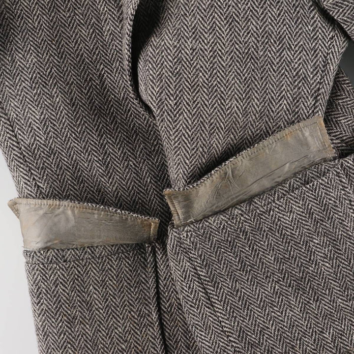 80s-90'S Derby of San Francisco Harris Tweed Herringbone Wool Tailored Jacket, Men's Size Medium wool gray type Vintage Second Hand