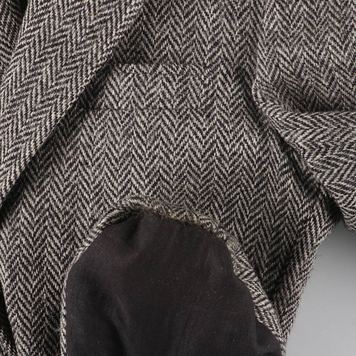 80s-90'S Derby of San Francisco Harris Tweed Herringbone Wool Tailored Jacket, Men's Size Medium wool gray type Vintage Second Hand