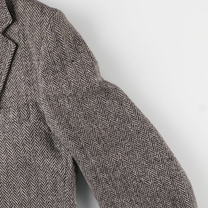 80s-90'S Derby of San Francisco Harris Tweed Herringbone Wool Tailored Jacket, Men's Size Medium wool gray type Vintage Second Hand