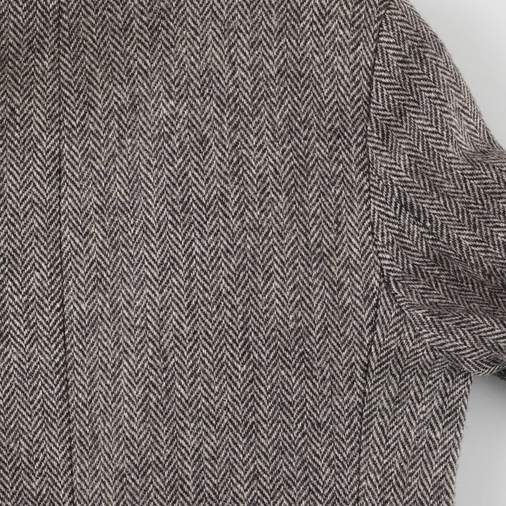 80s-90'S Derby of San Francisco Harris Tweed Herringbone Wool Tailored Jacket, Men's Size Medium wool gray type Vintage Second Hand