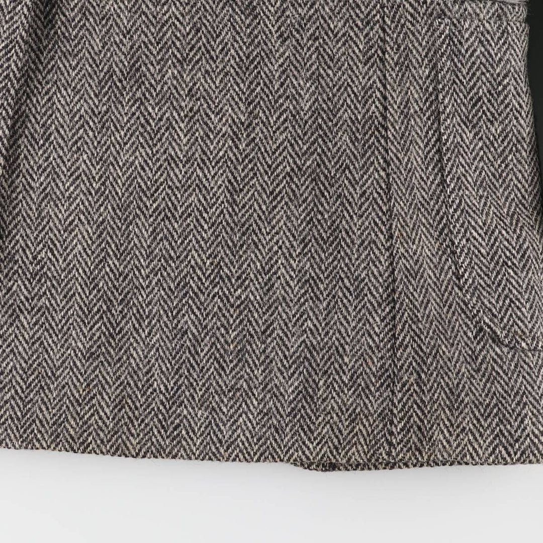 80s-90'S Derby of San Francisco Harris Tweed Herringbone Wool Tailored Jacket, Men's Size Medium wool gray type Vintage Second Hand