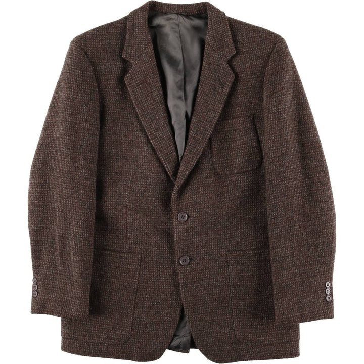 Vintage Harris Tweed wool tailored jacket from the 1980'S to 1990s, made in the USA, size M. wool brown type Vintage Second Hand