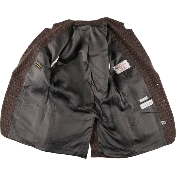 Vintage Harris Tweed wool tailored jacket from the 1980'S to 1990s, made in the USA, size M. wool brown type Vintage Second Hand