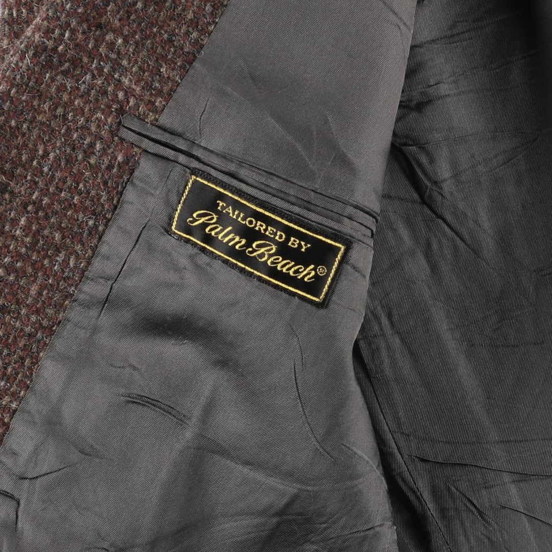 Vintage Harris Tweed wool tailored jacket from the 1980'S to 1990s, made in the USA, size M. wool brown type Vintage Second Hand