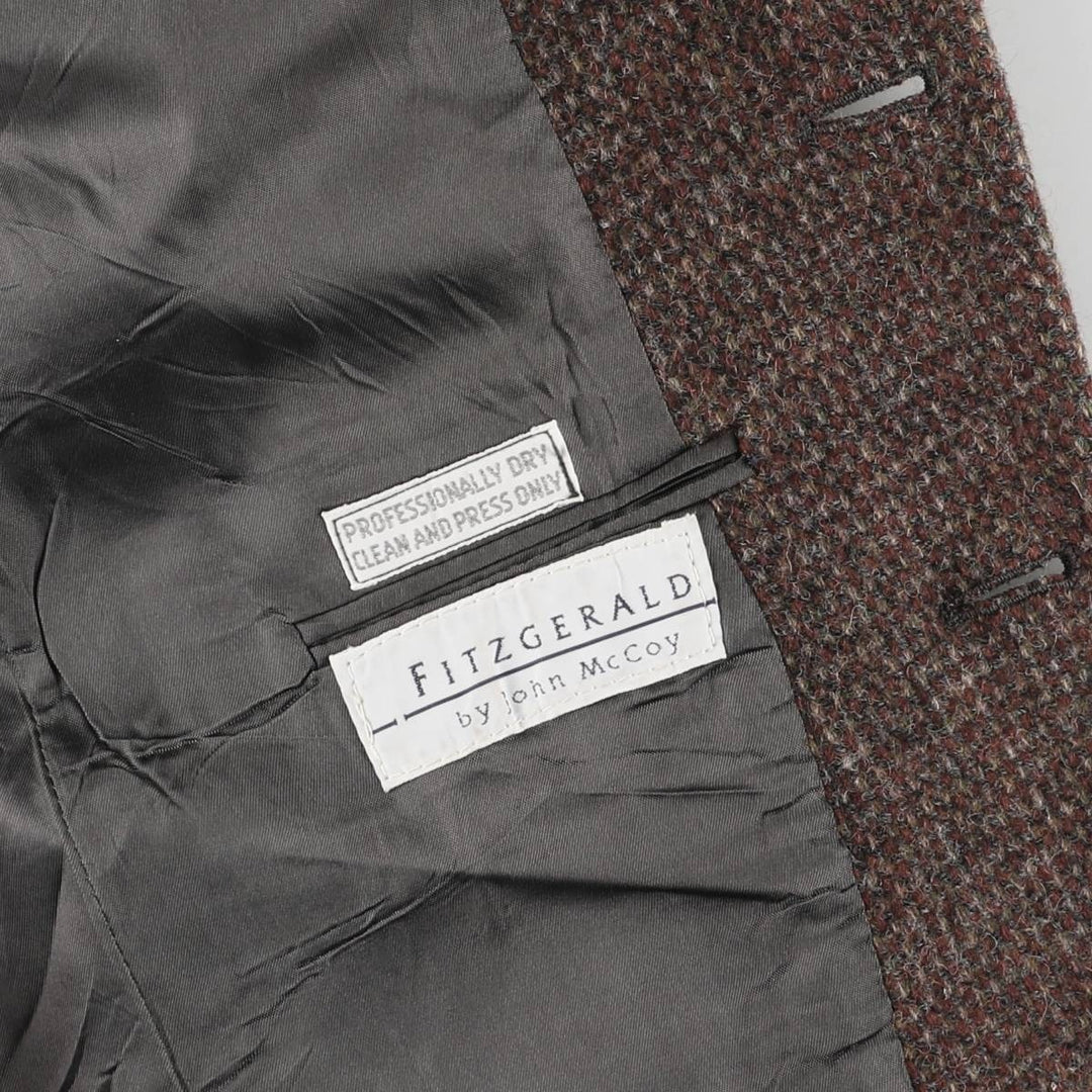 Vintage Harris Tweed wool tailored jacket from the 1980'S to 1990s, made in the USA, size M. wool brown type Vintage Second Hand