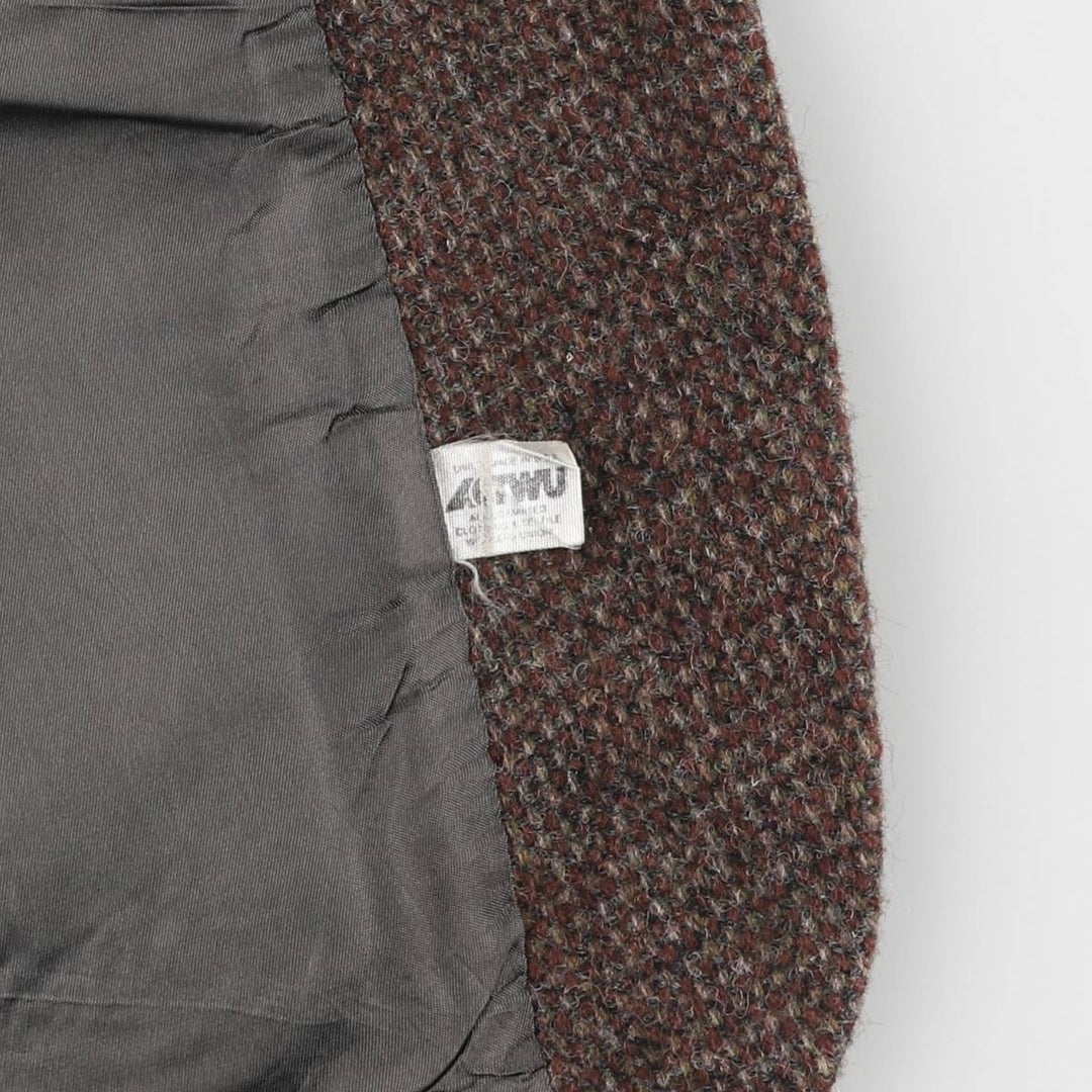 Vintage Harris Tweed wool tailored jacket from the 1980'S to 1990s, made in the USA, size M. wool brown type Vintage Second Hand