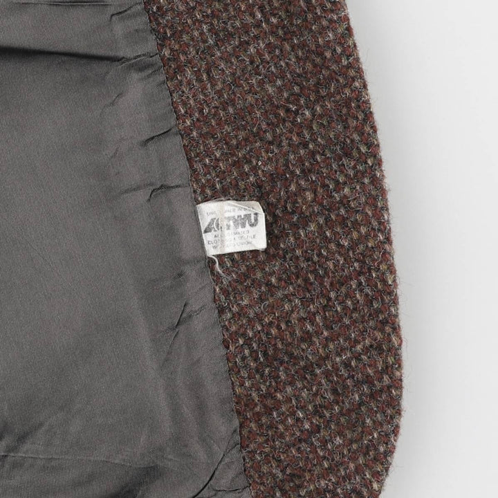 Vintage Harris Tweed wool tailored jacket from the 1980'S to 1990s, made in the USA, size M. wool brown type Vintage Second Hand
