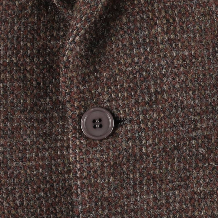 Vintage Harris Tweed wool tailored jacket from the 1980'S to 1990s, made in the USA, size M. wool brown type Vintage Second Hand