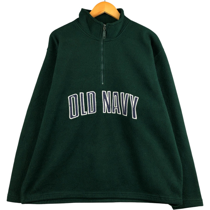 Old Navy Half-Zip Fleece Pullover, Men's XL polyester Green type dark green Vintage Second Hand