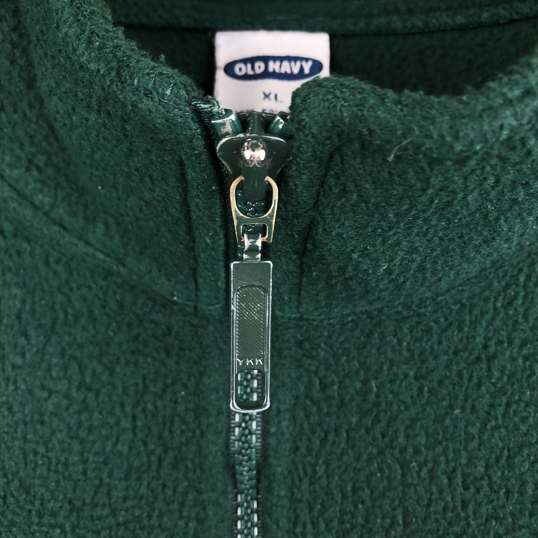Old Navy Half-Zip Fleece Pullover, Men's XL polyester Green type dark green Vintage Second Hand