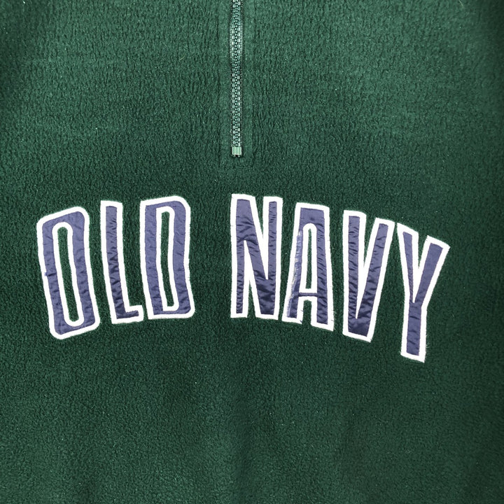 Old Navy Half-Zip Fleece Pullover, Men's XL polyester Green type dark green Vintage Second Hand