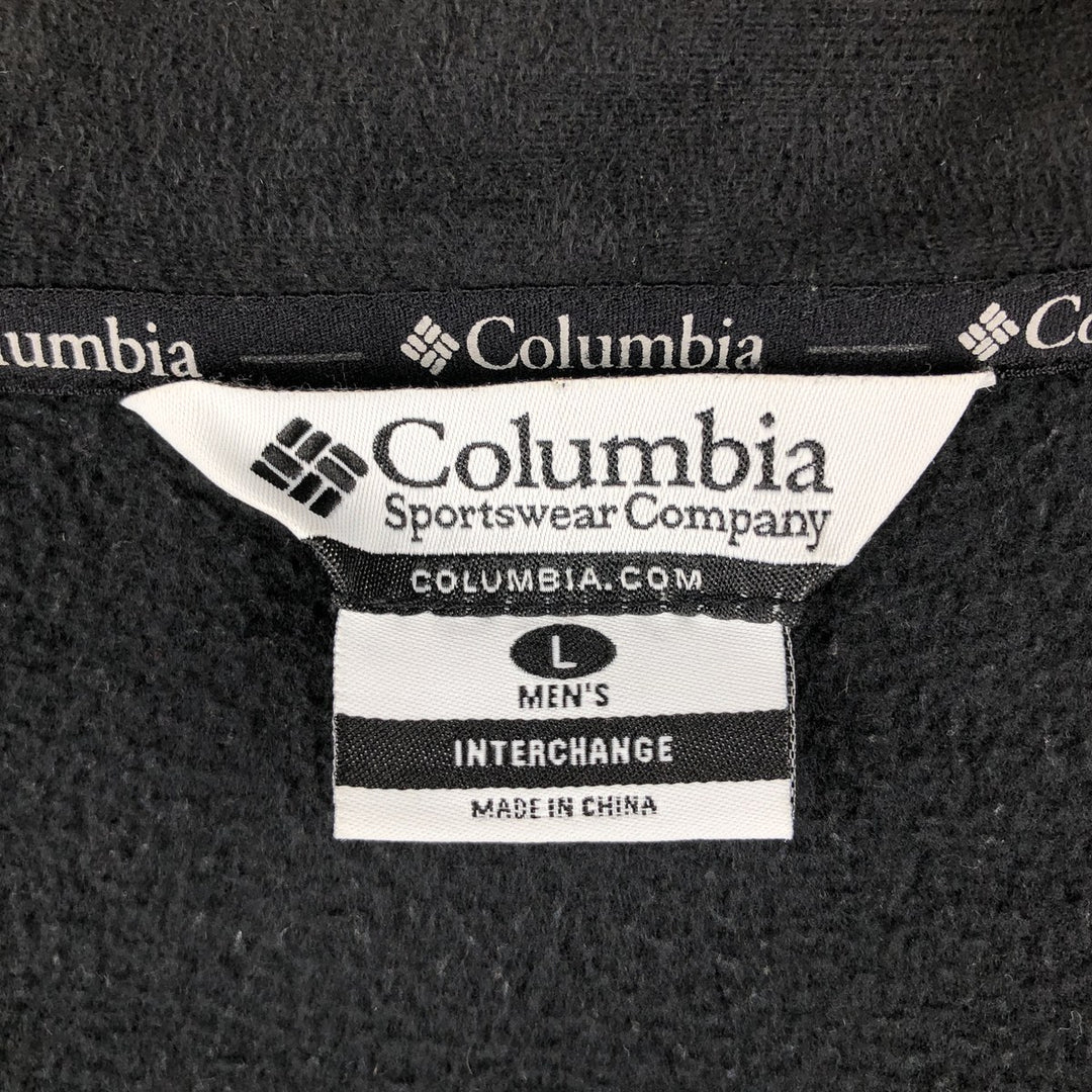 Columbia INTERCHANGE Fleece Jacket, Men's Size L polyester black type Vintage Second Hand