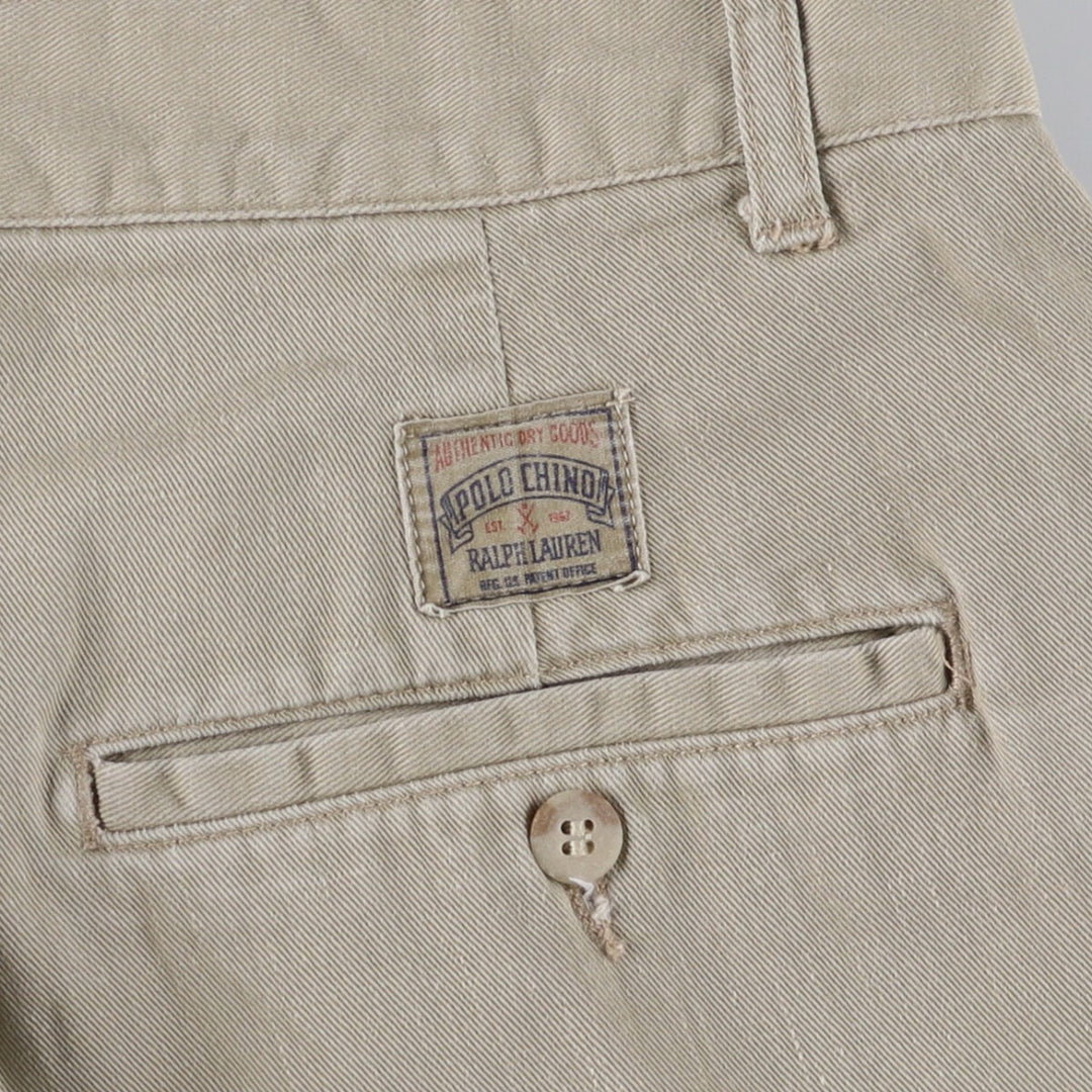 Ralph Lauren POLO by Ralph Lauren Two-pleat Chino Pants for Men, W33 equivalent cotton Beige type Vintage Second Hand