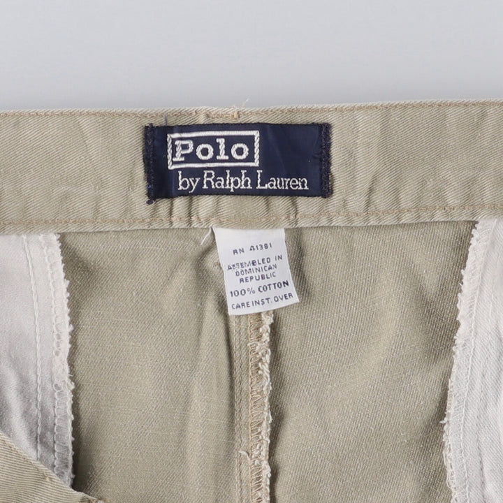Ralph Lauren POLO by Ralph Lauren Two-pleat Chino Pants for Men, W33 equivalent cotton Beige type Vintage Second Hand