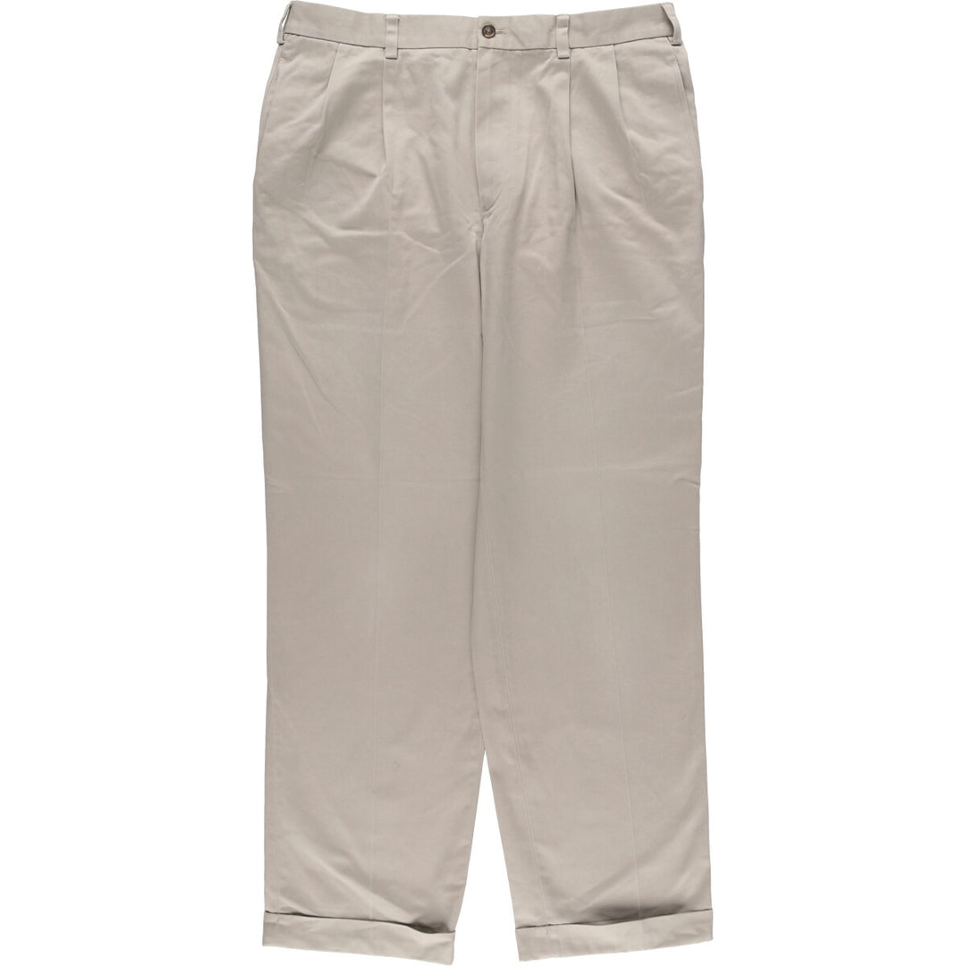 Brooks Brothers Two-pleat Chino Pants, Men's, Size W35 cotton Beige type Vintage Second Hand