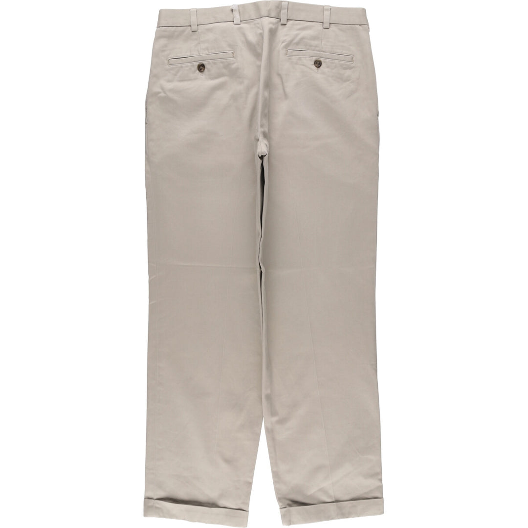 Brooks Brothers Two-pleat Chino Pants, Men's, Size W35 cotton Beige type Vintage Second Hand
