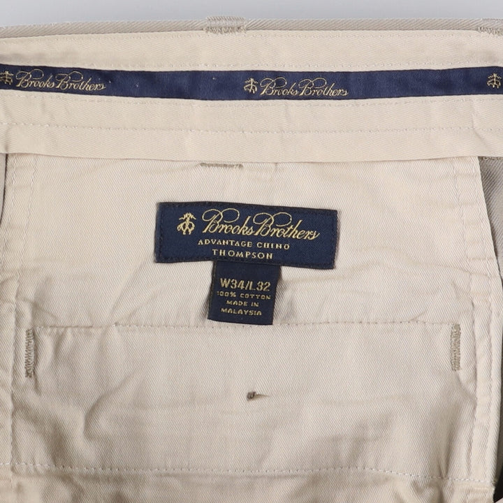 Brooks Brothers Two-pleat Chino Pants, Men's, Size W35 cotton Beige type Vintage Second Hand