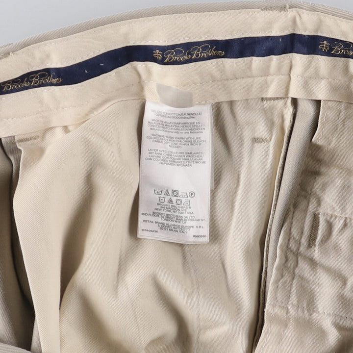 Brooks Brothers Two-pleat Chino Pants, Men's, Size W35 cotton Beige type Vintage Second Hand