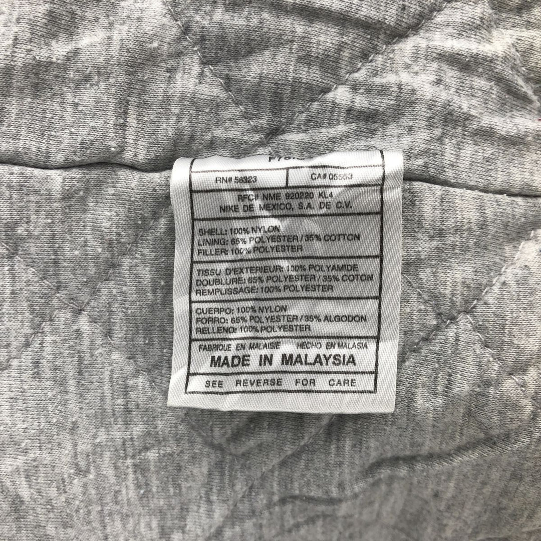 90'S Nike Back Logo Padded Hoodie/Puffer Jacket, Men's Size L, Vintage Nylon navy blue type Vintage Second Hand