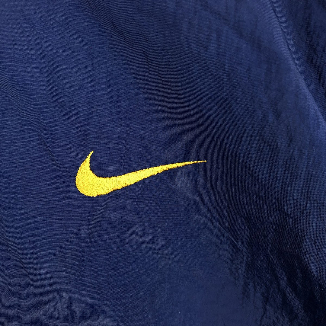 90'S Nike Back Logo Padded Hoodie/Puffer Jacket, Men's Size L, Vintage Nylon navy blue type Vintage Second Hand