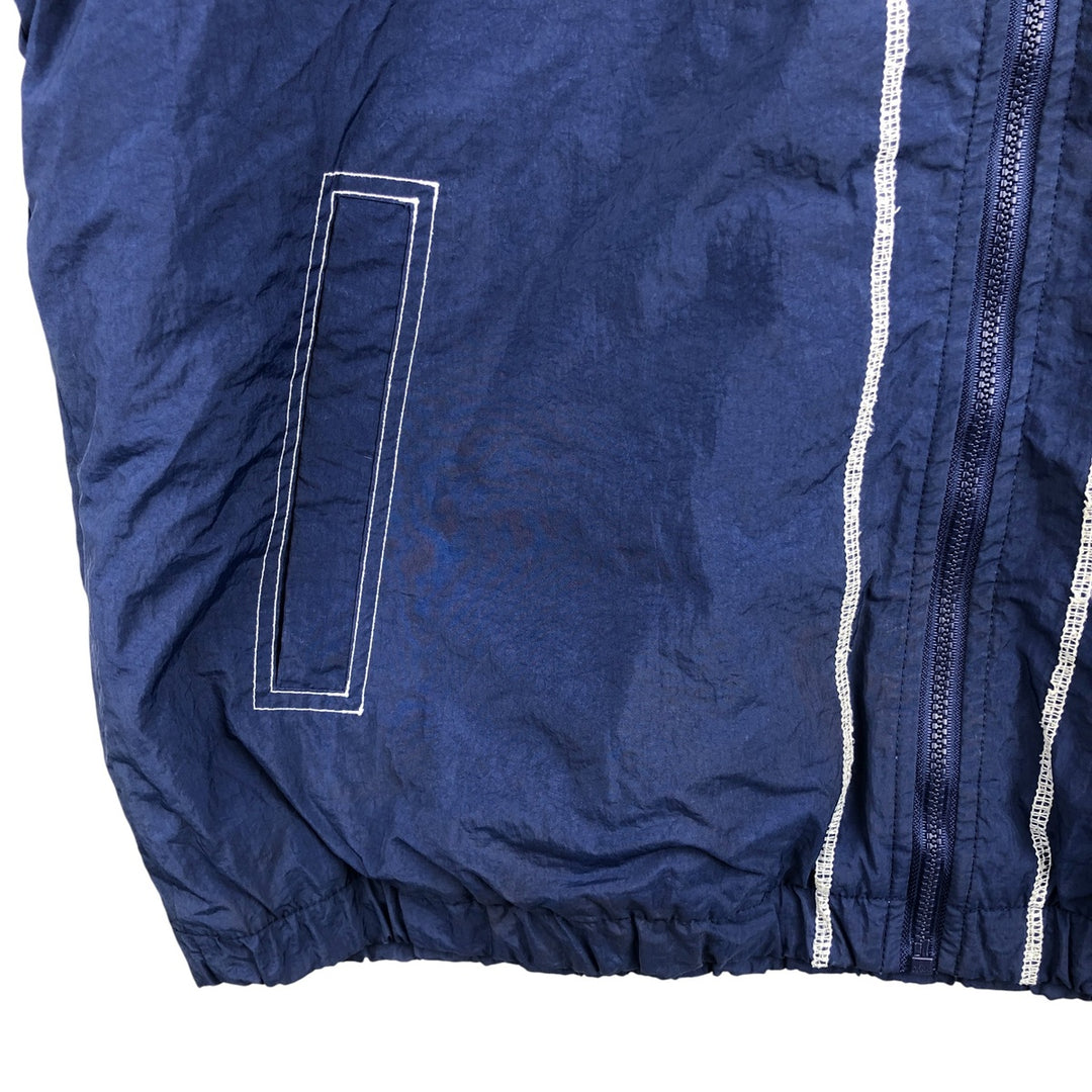 90'S Nike Back Logo Padded Hoodie/Puffer Jacket, Men's Size L, Vintage Nylon navy blue type Vintage Second Hand