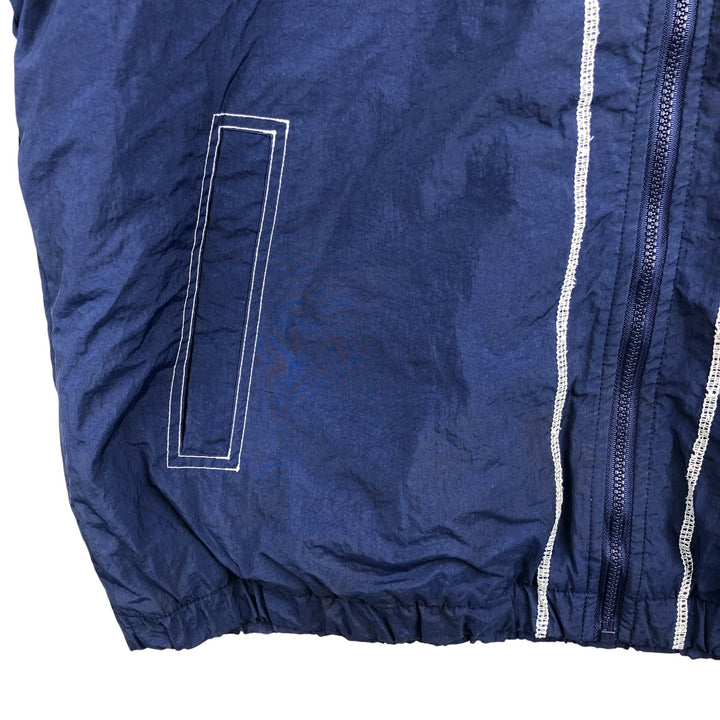 90'S Nike Back Logo Padded Hoodie/Puffer Jacket, Men's Size L, Vintage Nylon navy blue type Vintage Second Hand