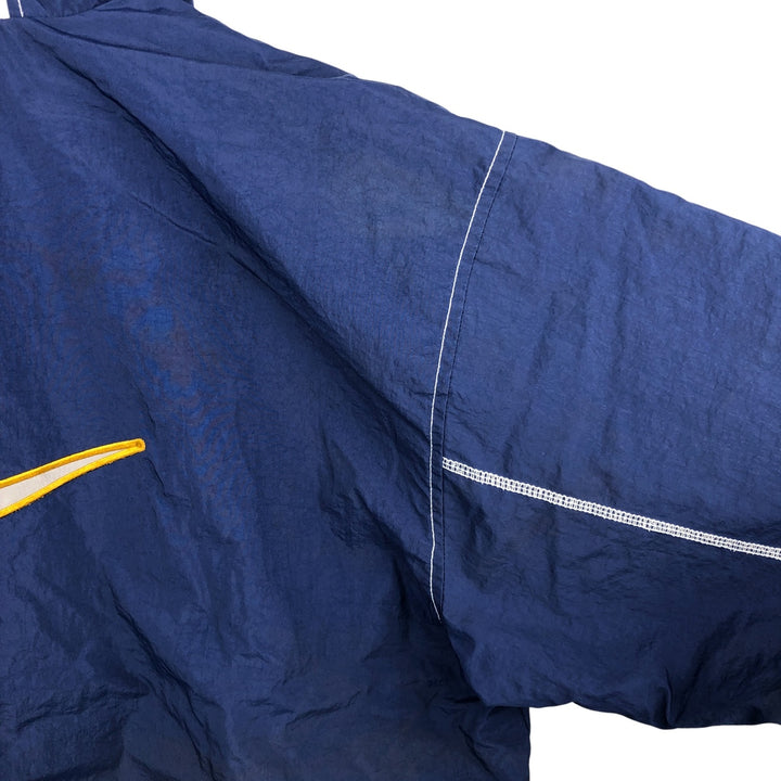 90'S Nike Back Logo Padded Hoodie/Puffer Jacket, Men's Size L, Vintage Nylon navy blue type Vintage Second Hand