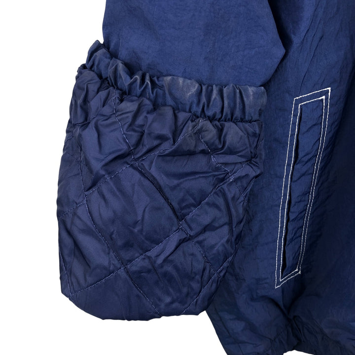 90'S Nike Back Logo Padded Hoodie/Puffer Jacket, Men's Size L, Vintage Nylon navy blue type Vintage Second Hand