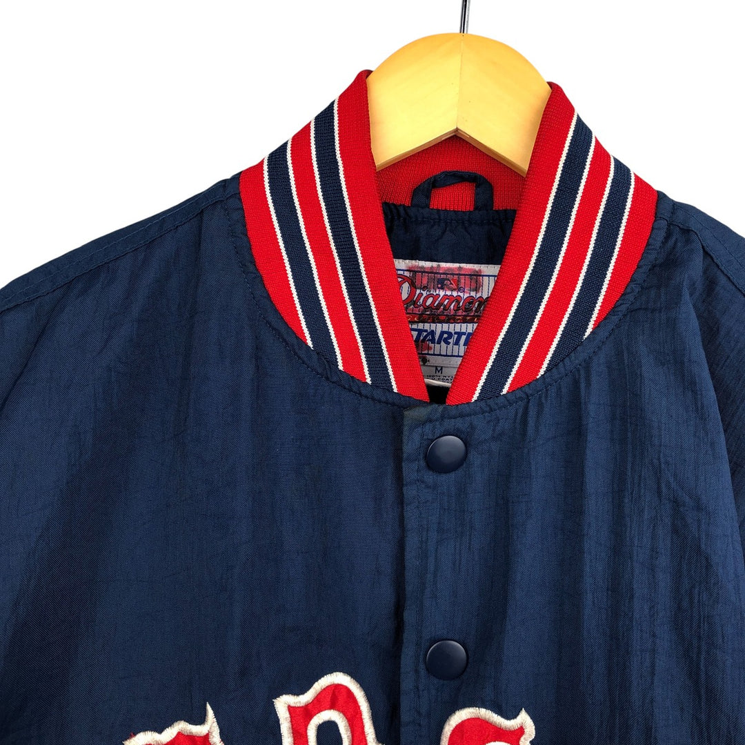 Starter MLB Boston Red Sox Nylon Varsity Jacket, Men's Medium Nylon navy blue type Vintage Second Hand