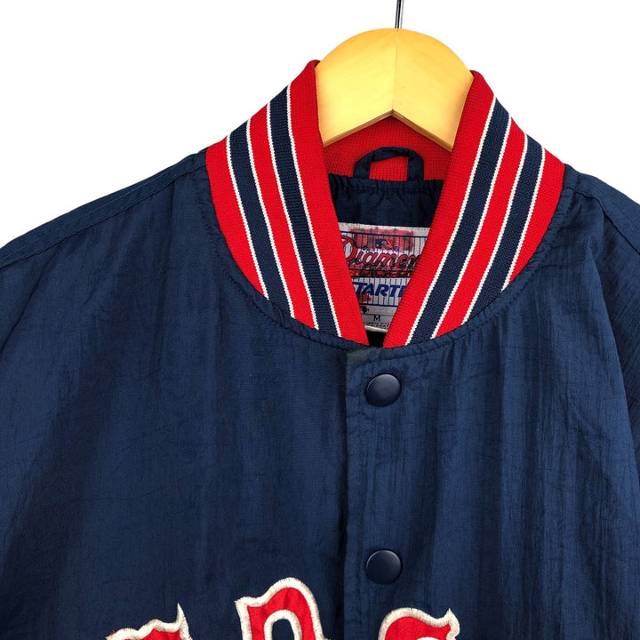 Starter MLB Boston Red Sox Nylon Varsity Jacket, Men's Medium Nylon navy blue type Vintage Second Hand