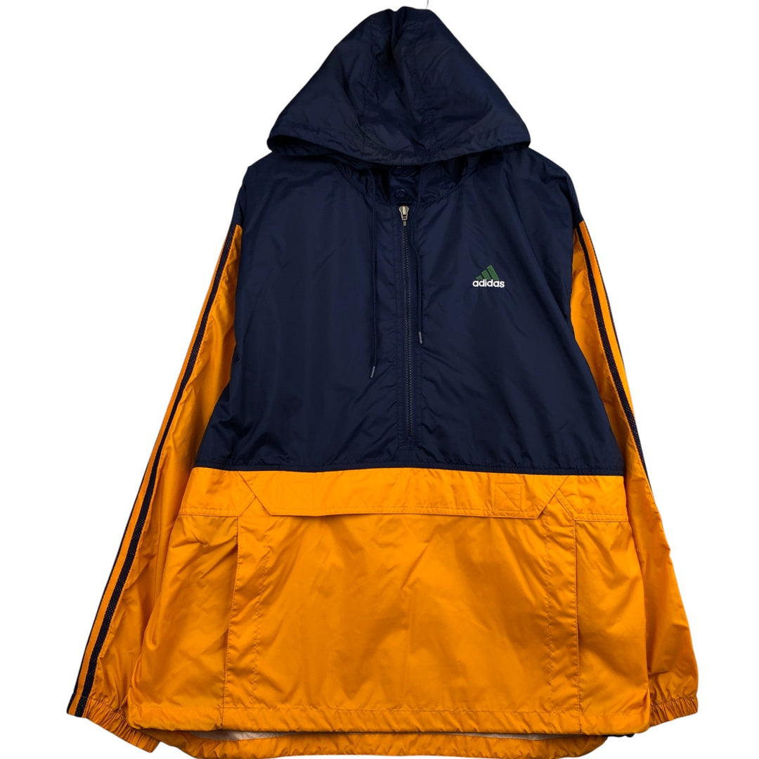 90'S Adidas Anorak Parka, Men's, Size L, Vintage Nylon navy blue type Vintage Second Hand
