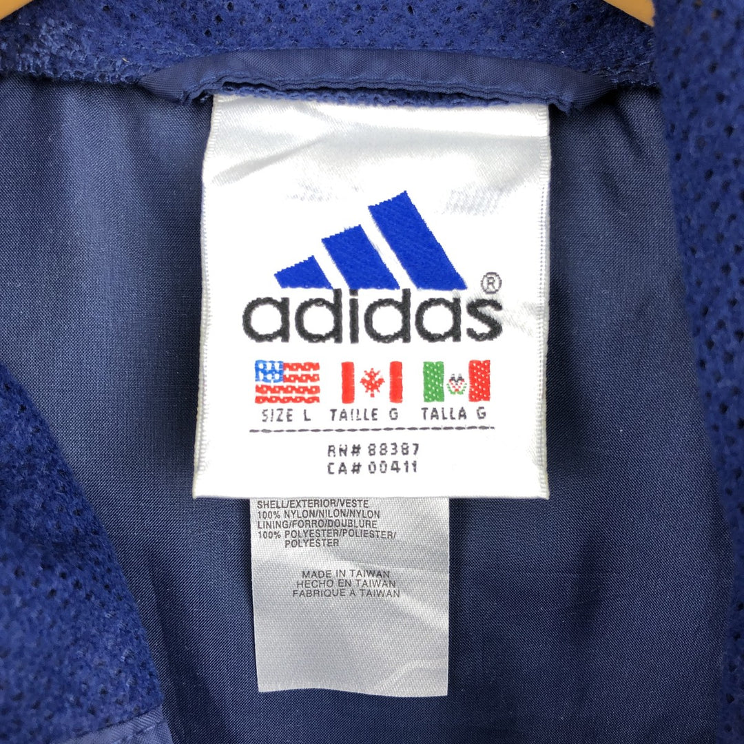 90'S Adidas Anorak Parka, Men's, Size L, Vintage Nylon navy blue type Vintage Second Hand