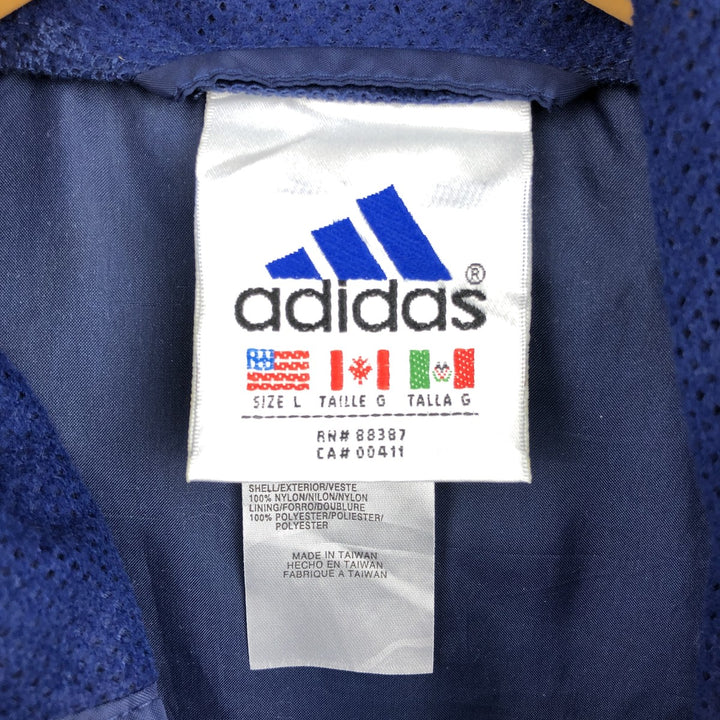 90'S Adidas Anorak Parka, Men's, Size L, Vintage Nylon navy blue type Vintage Second Hand