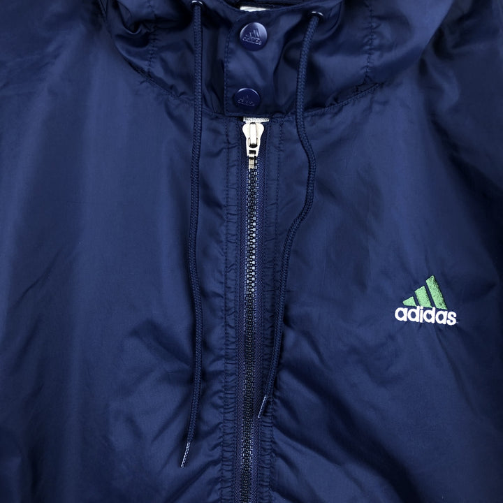 90'S Adidas Anorak Parka, Men's, Size L, Vintage Nylon navy blue type Vintage Second Hand