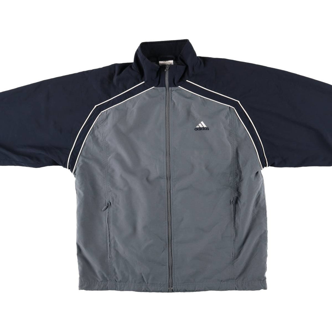 00'S adidas windbreaker, men's size S polyester gray type Vintage Second Hand
