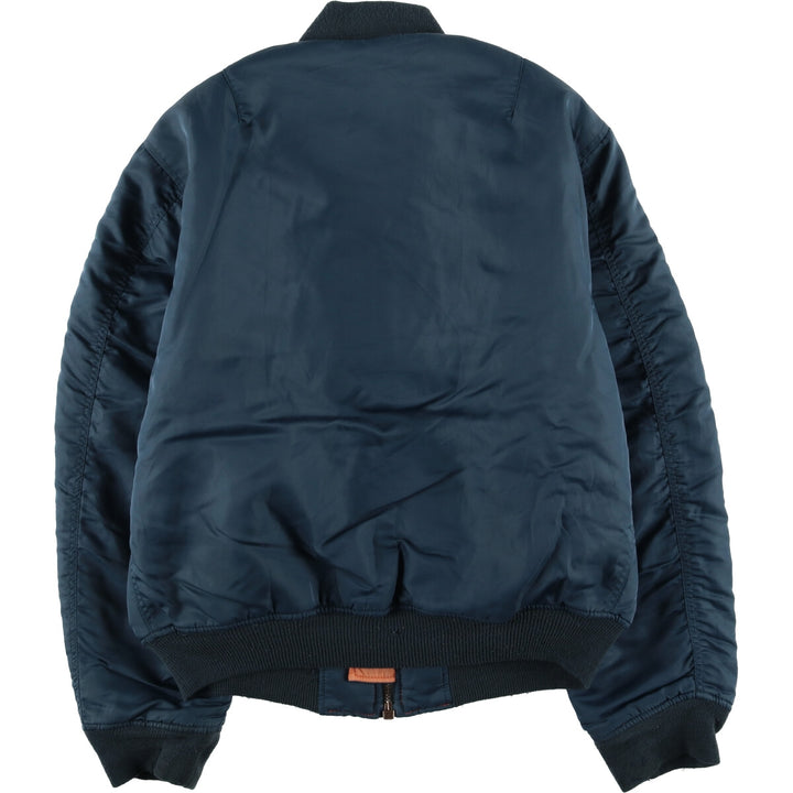 Civilian Alpha MA-1 style padded military flight jacket, men's size L unclear navy blue type Vintage Second Hand
