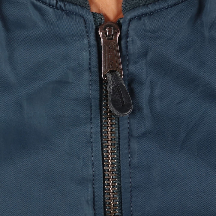 Civilian Alpha MA-1 style padded military flight jacket, men's size L unclear navy blue type Vintage Second Hand