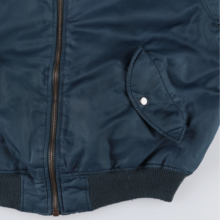 Civilian Alpha MA-1 style padded military flight jacket, men's size L unclear navy blue type Vintage Second Hand