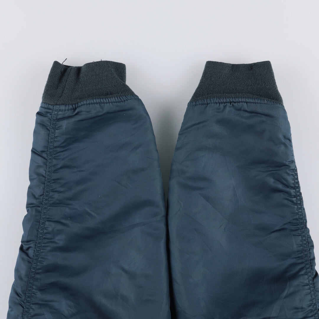 Civilian Alpha MA-1 style padded military flight jacket, men's size L unclear navy blue type Vintage Second Hand