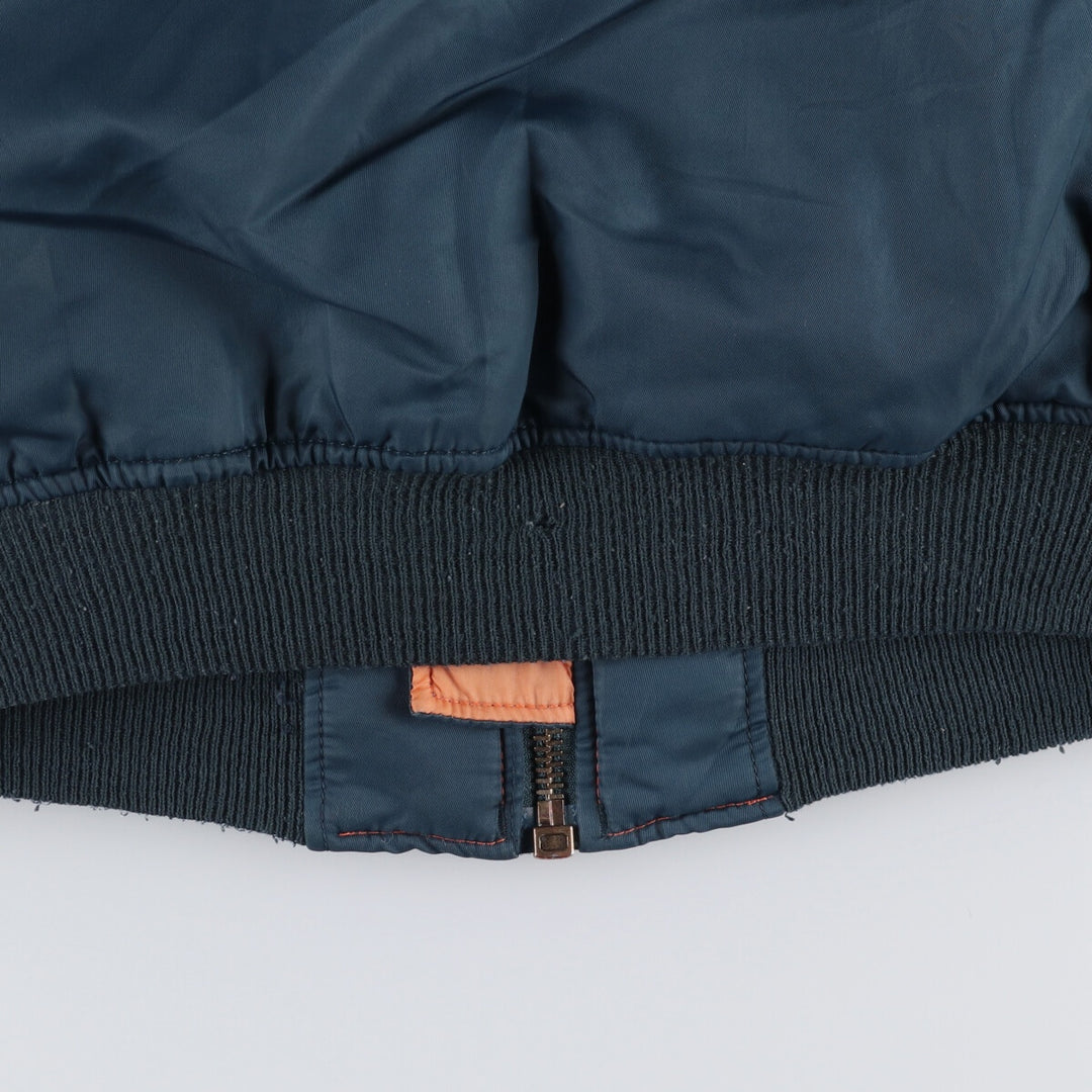 Civilian Alpha MA-1 style padded military flight jacket, men's size L unclear navy blue type Vintage Second Hand