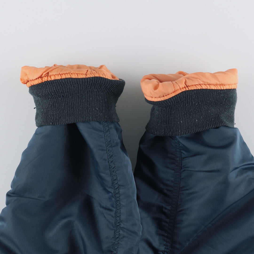 Civilian Alpha MA-1 style padded military flight jacket, men's size L unclear navy blue type Vintage Second Hand