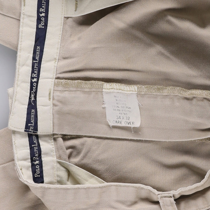 Ralph Lauren POLO RALPH LAUREN ANDREW PANT Two-pleat chino pants Men's size W34 cotton Beige type Vintage Second Hand