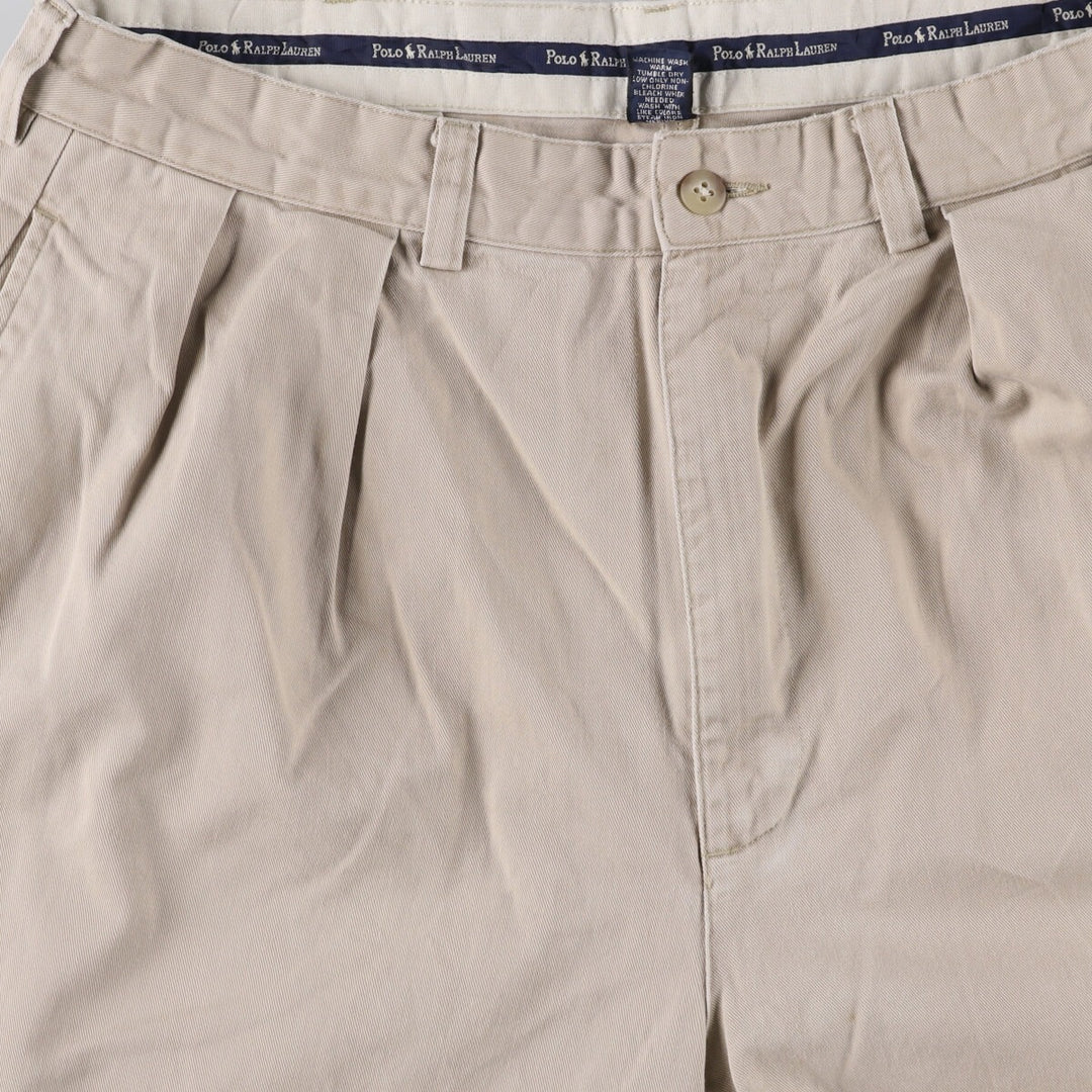 Ralph Lauren POLO RALPH LAUREN ANDREW PANT Two-pleat chino pants Men's size W34 cotton Beige type Vintage Second Hand