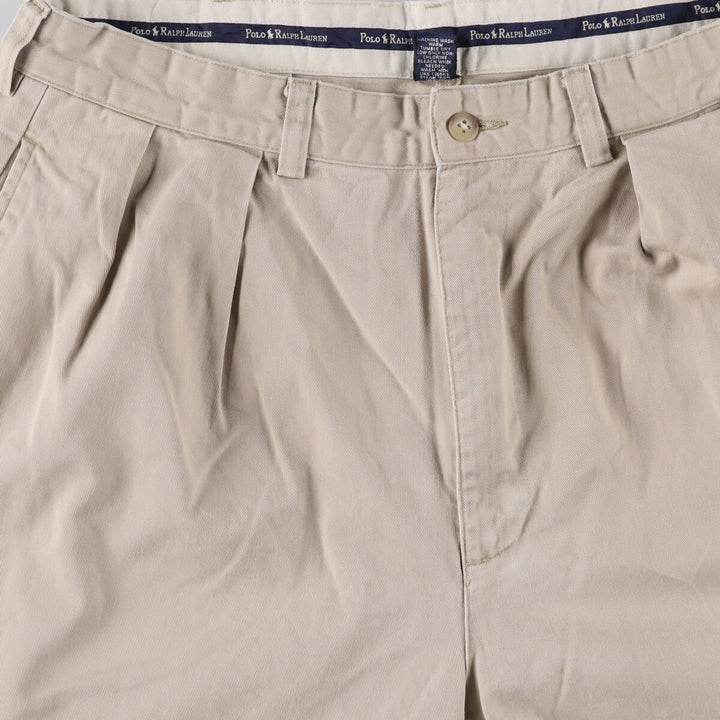Ralph Lauren POLO RALPH LAUREN ANDREW PANT Two-pleat chino pants Men's size W34 cotton Beige type Vintage Second Hand