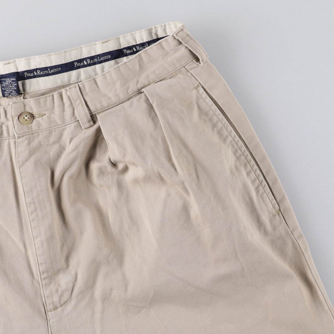 Ralph Lauren POLO RALPH LAUREN ANDREW PANT Two-pleat chino pants Men's size W34 cotton Beige type Vintage Second Hand